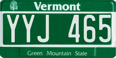 VT license plate YYJ465