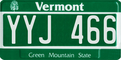 VT license plate YYJ466