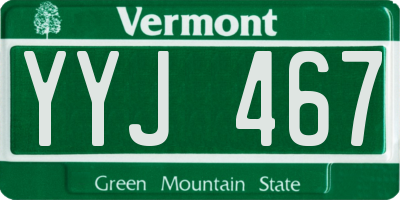 VT license plate YYJ467