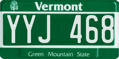 VT license plate YYJ468