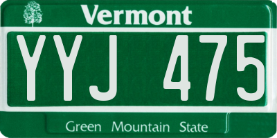 VT license plate YYJ475