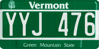 VT license plate YYJ476