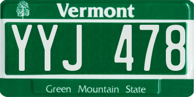 VT license plate YYJ478