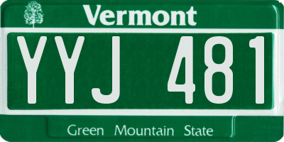 VT license plate YYJ481