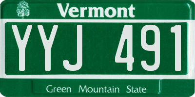 VT license plate YYJ491