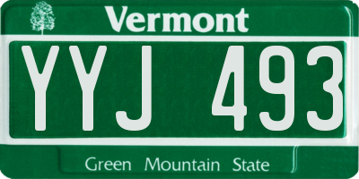 VT license plate YYJ493