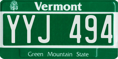 VT license plate YYJ494