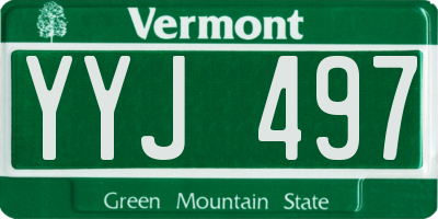 VT license plate YYJ497