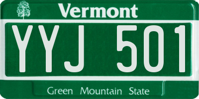 VT license plate YYJ501
