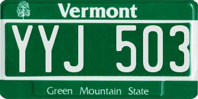 VT license plate YYJ503