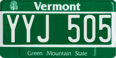 VT license plate YYJ505