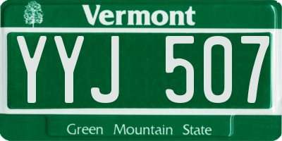 VT license plate YYJ507