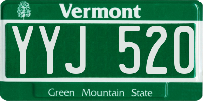 VT license plate YYJ520