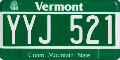 VT license plate YYJ521