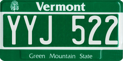 VT license plate YYJ522