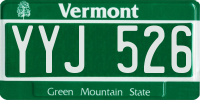 VT license plate YYJ526
