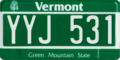 VT license plate YYJ531