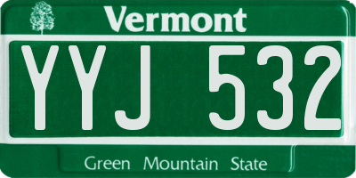 VT license plate YYJ532