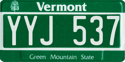 VT license plate YYJ537