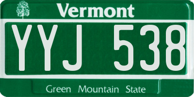 VT license plate YYJ538