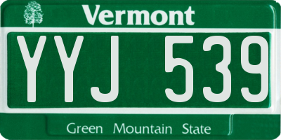 VT license plate YYJ539
