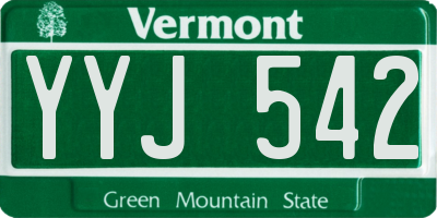 VT license plate YYJ542