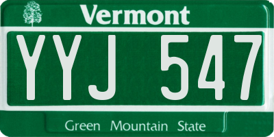 VT license plate YYJ547