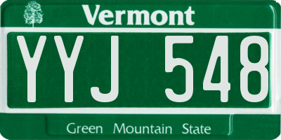 VT license plate YYJ548