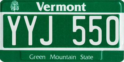 VT license plate YYJ550