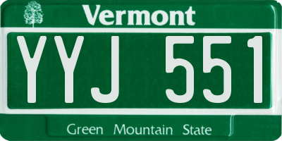 VT license plate YYJ551