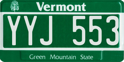 VT license plate YYJ553