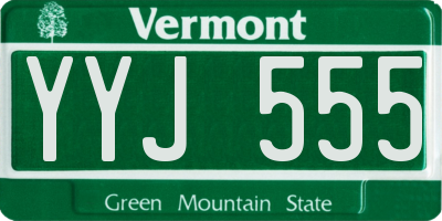 VT license plate YYJ555