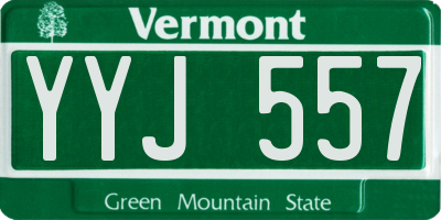 VT license plate YYJ557