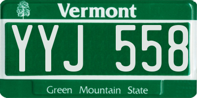 VT license plate YYJ558