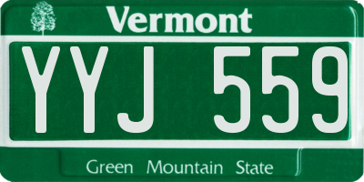 VT license plate YYJ559