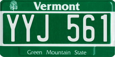 VT license plate YYJ561