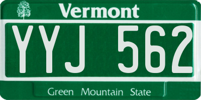 VT license plate YYJ562