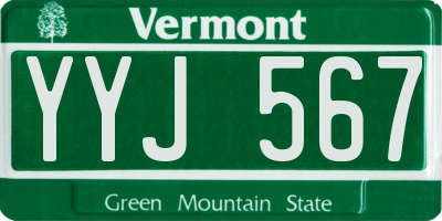 VT license plate YYJ567