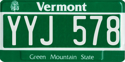 VT license plate YYJ578