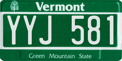 VT license plate YYJ581