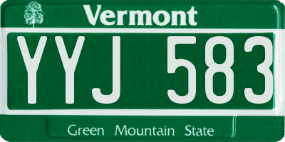VT license plate YYJ583