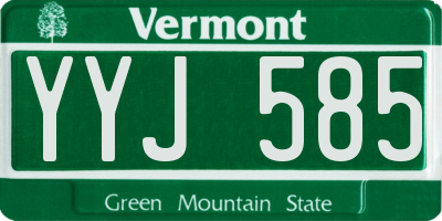 VT license plate YYJ585