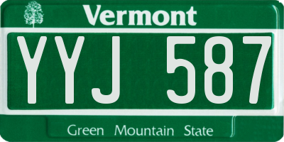 VT license plate YYJ587