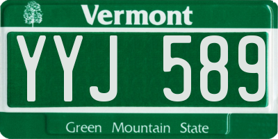 VT license plate YYJ589