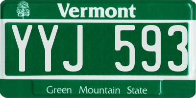 VT license plate YYJ593