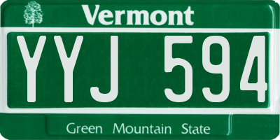 VT license plate YYJ594