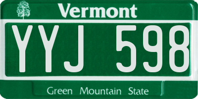 VT license plate YYJ598