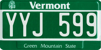VT license plate YYJ599