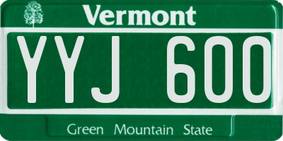 VT license plate YYJ600