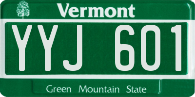 VT license plate YYJ601